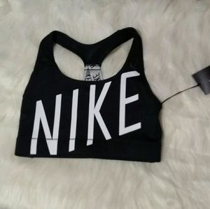 Black Nike logo sports bra.